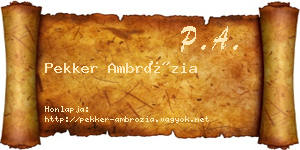Pekker Ambrózia névjegykártya